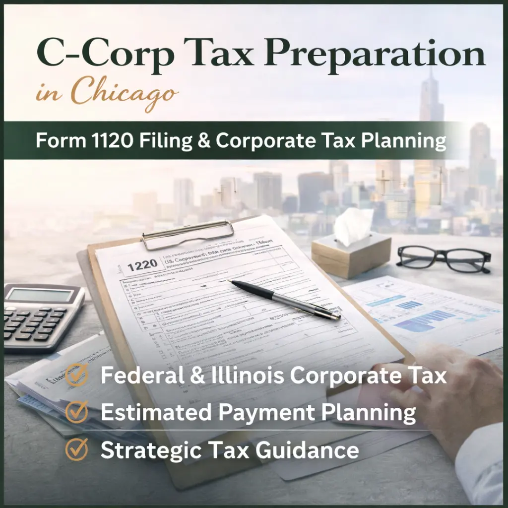 C-Corp Tax Preparation Chicago, IL | Form 1120 Filing